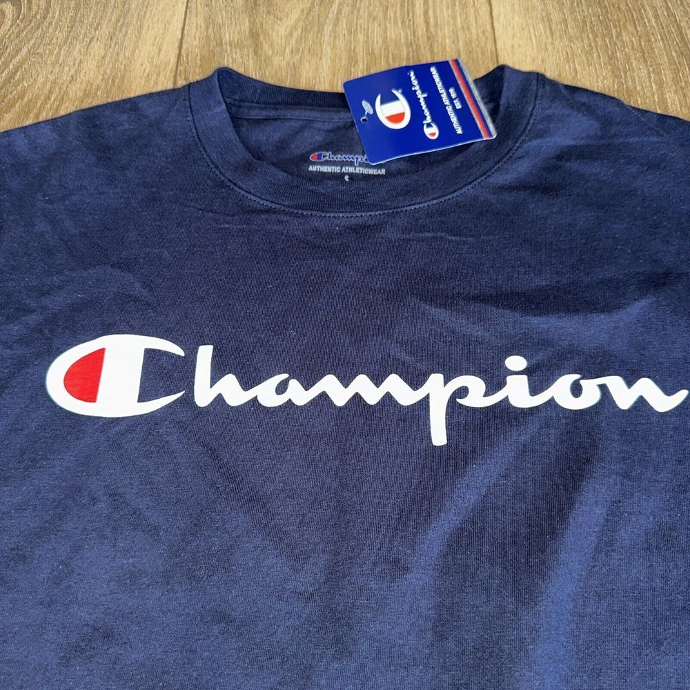 Champion Men's T-Shirt Short Sleeve Cotton Original Classic Jersey Script Logo S - Picture 3 of 8